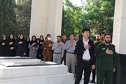 میثاق سرپرست شبکه بهداشت ودرمان شهرستان خرامه با شهدای گمنام در اولین روز کاری